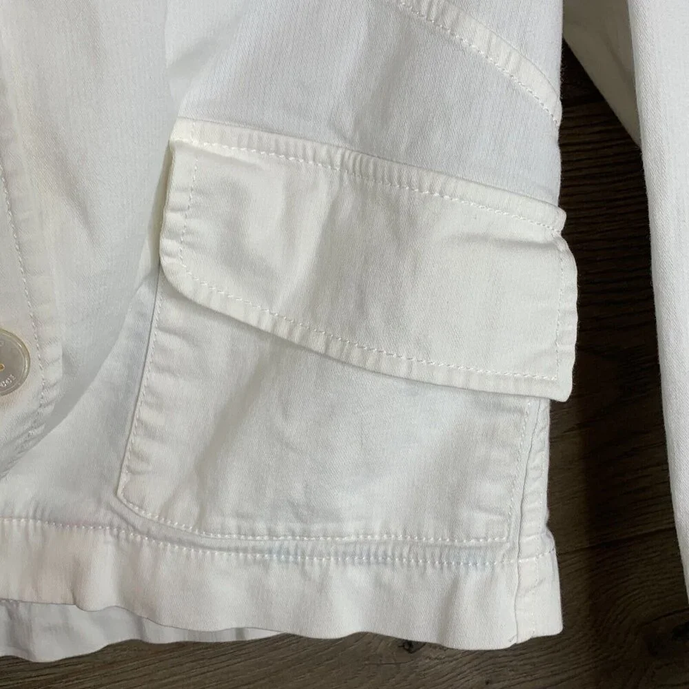 Emilio Pucci Firenze Jacket Womans Size 10 White Denim Stretch Made in Italy - Picture 10 of 15